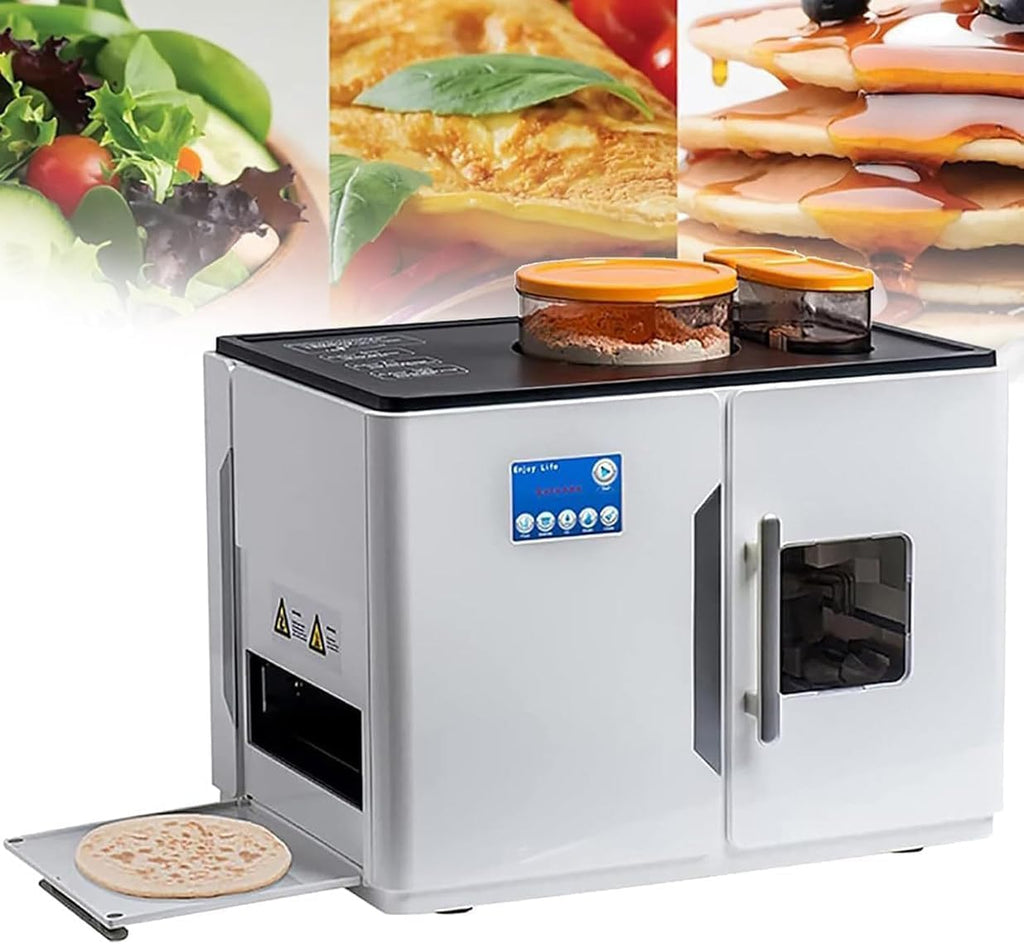 Electric Roti Maker with 4.3" Screen, Makes 25 Cakes at Once, Removable Non-Stick Plates – Easy Clean for Chapati, Flour Tortilla, Dosa, Tawa