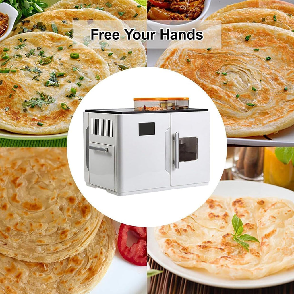 Electric Roti Maker with 4.3" Screen, Makes 25 Cakes at Once, Removable Non-Stick Plates – Easy Clean for Chapati, Flour Tortilla, Dosa, Tawa