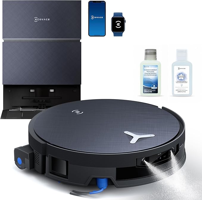 ECOVACS DEEBOT X12 PRO Omni Robot Vacuum and Mop, 22000Pa Suction, FocusJet Pre-Spray, Bagless Dust Station, OZMO Self-Washing Mop, TruEdge Cleaning, ZeroTangle, Perfect for Pet Hair & Carpets