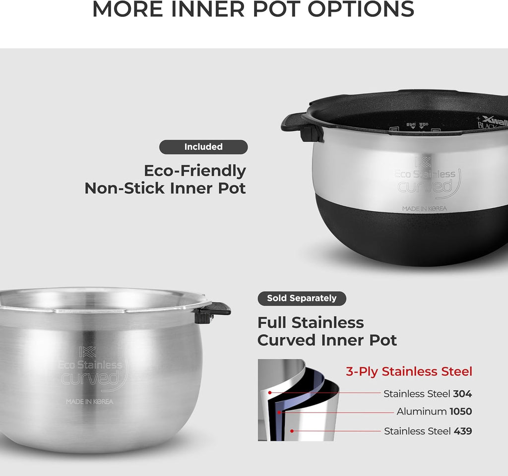 CUCKOO Twin Pressure Rice Cooker 6-Cup Uncooked / 12-Cup Cooked with Induction Heating Technology, Silent Pressure System, Open Cooking Mode, Dynamic Display, Eco Inner Pot, Gray (CRP-PHTR0609FS)