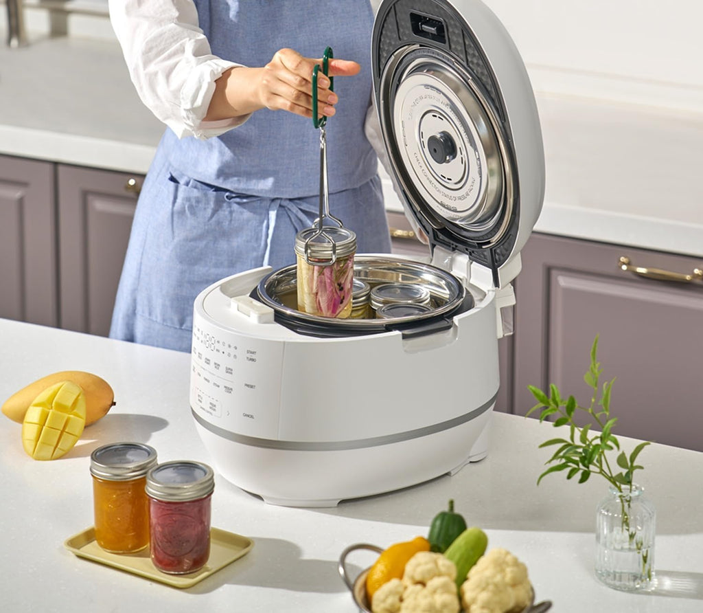 Cuchen IH Pressure Rice Cooker 6 Cup - 2.1 Bar Ultra High-Pressure Cooker for Multi-Grain & White Rice - 316Ti Stainless Steel Inner Pot, Induction Heating, Made in Korea, White, CRT-RPD0610IEWUS