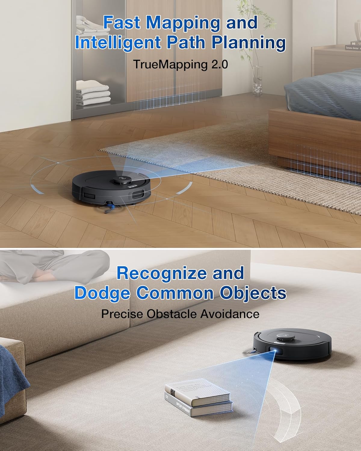 ECOVACS DEEBOT T30e Omni Robot Vacuum and Mop, 25,000Pa Strong Suction, ZeroTangle 3.0 Anti-Tangle for Pet Hair, Self-Empty & Hot Air Drying, Auto Mop Lift, Smart Mapping, for Carpet & Hard Floor