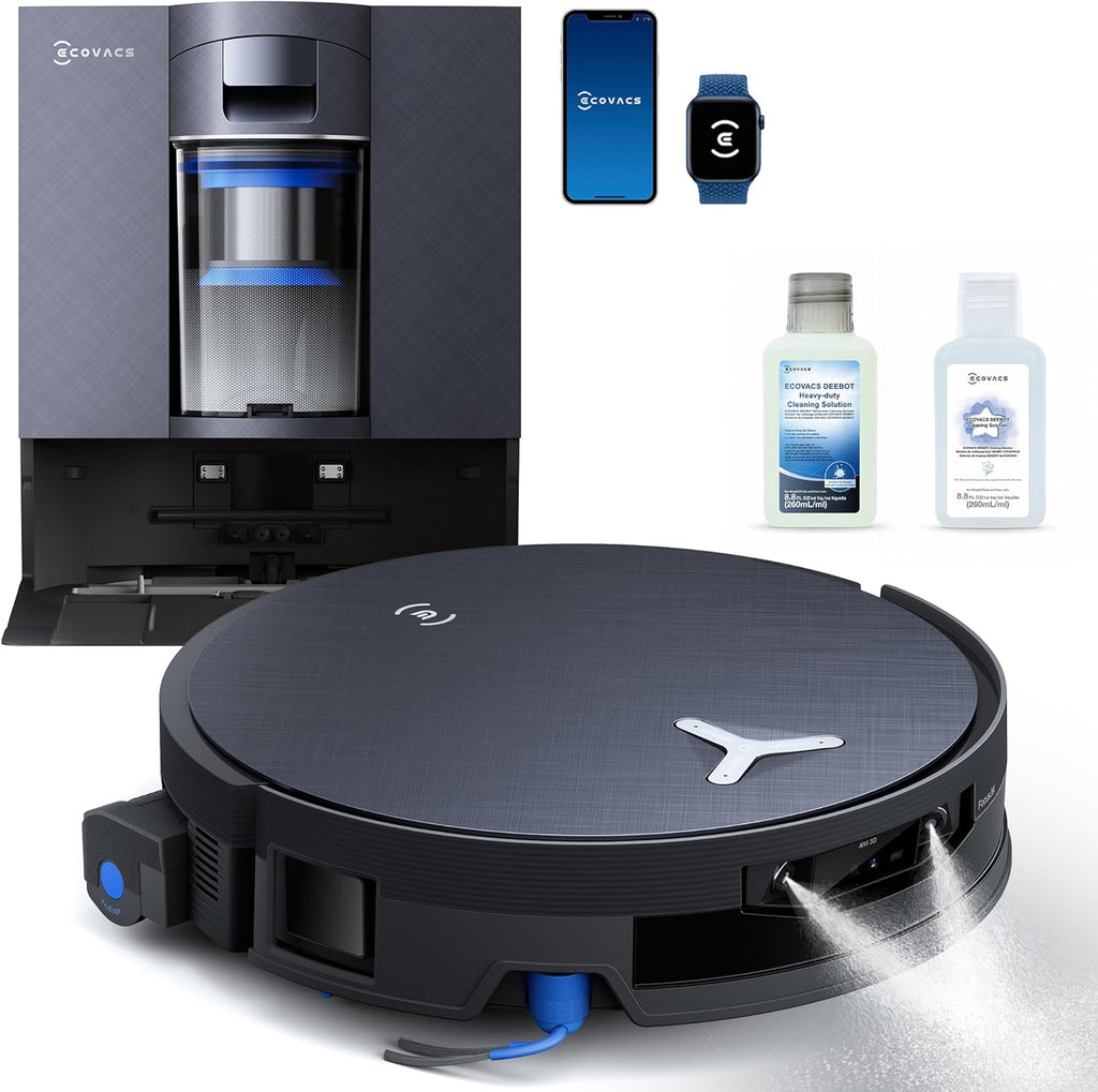 ECOVACS DEEBOT X12 OMNICYCLONE Robot Vacuum and Mop, FocusJet Pre-Spray, Bagless Station, OZMO Roller Instant Self Washing, Blast 22000Pa Suction, ZeroTangle, PowerBoost Charging for Large House