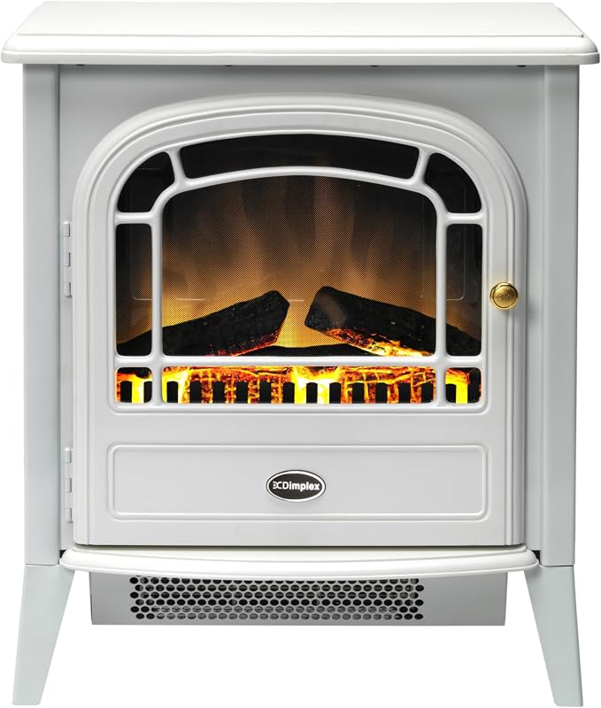 Dimplex Club Optiflame Electric Stove, Freestanding Electric Fire with Artificial Logs, LED Flame Effect, 2kW Fan Heater, 1000/2000 Watt Heat Settings and Remote Control