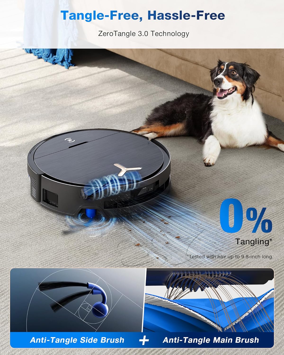 ECOVACS DEEBOT X9 PRO Omni Robot Vacuum and Mop, 16,600Pa Suction, Instant Roller Mop, ZeroTangle 3.0, Auto Mop Lift, AI Navigation, Self-Empty Station, Perfect for Pet Hair, Carpets & Hard Floors